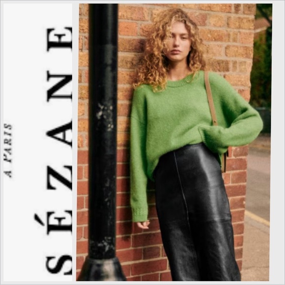Sezane Amiel jumper sweater in pistachio XXS BABY ALPACA  SOLD OUT - Picture 1 of 9